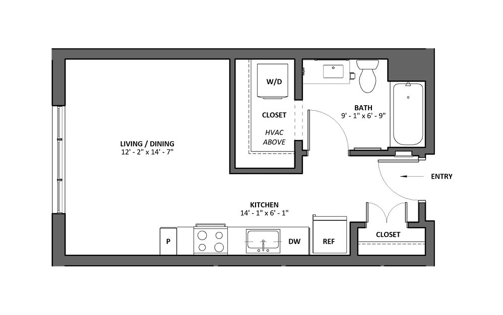 Miscella - Studio floorplan layout with 1 bath and 427 square feet. Miscella - Studio floorplan layout with 1 bath and 427 square feet.