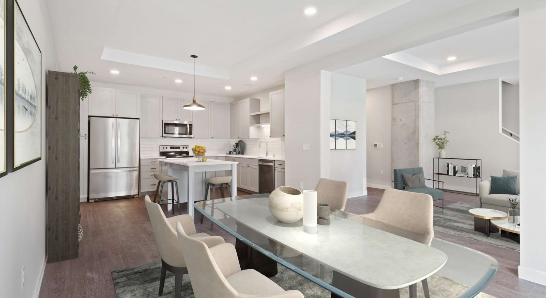 kitchen with dining table and chairs