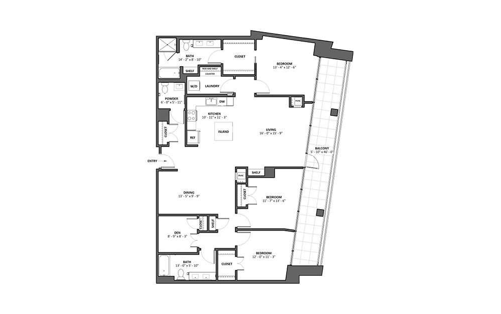 Dolcezza 2 Bed 2.5 Bath Floorplan