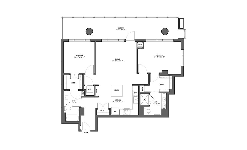 Cantata 2 Bed 2 Bath Floorplan