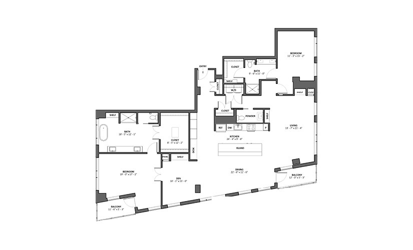 Cadence 2 Bed 2 Bath Floorplan