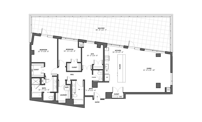 Dilettante 13 2 Bed 2 Bath Floorplan
