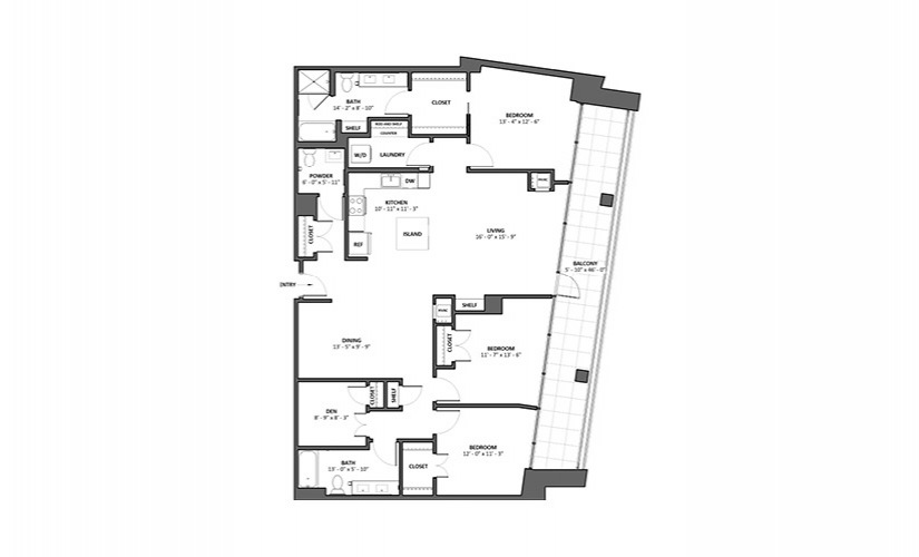 Dolcezza 2 Bed 2.5 Bath Floorplan