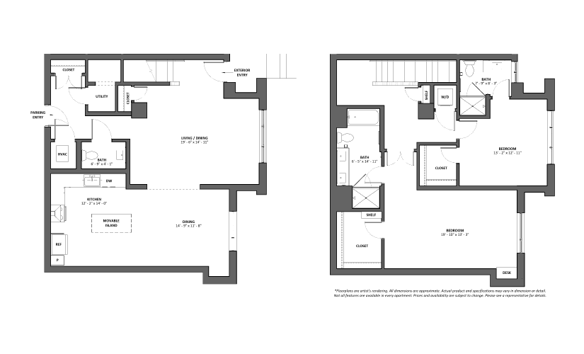 Toccata 2 Bed 2.5 Bath Floorplan